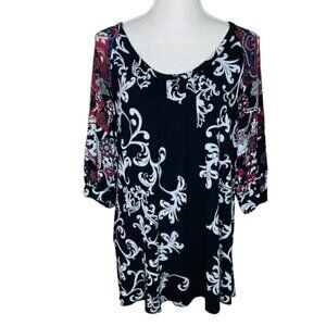 CHICO'S Floral Paisley Pattern Blouse - Size Large/12